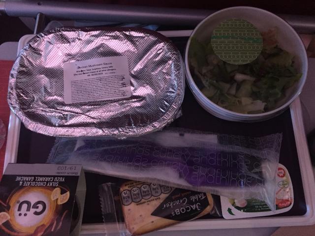 Virgin LHR - BOS Chicken Meal with labels