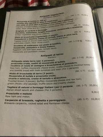 Image of Food Menu at Foccacia